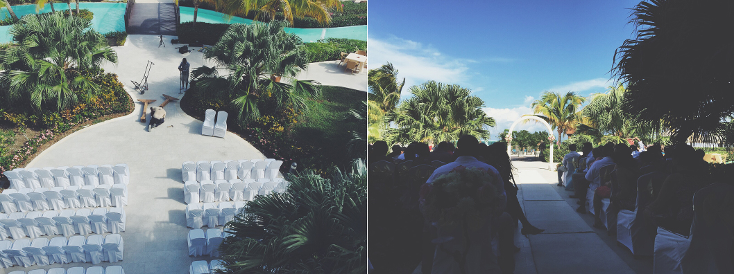 Wedding Ceremony setup at Montego Bay, Jamaica Rose Hall wedding videographer